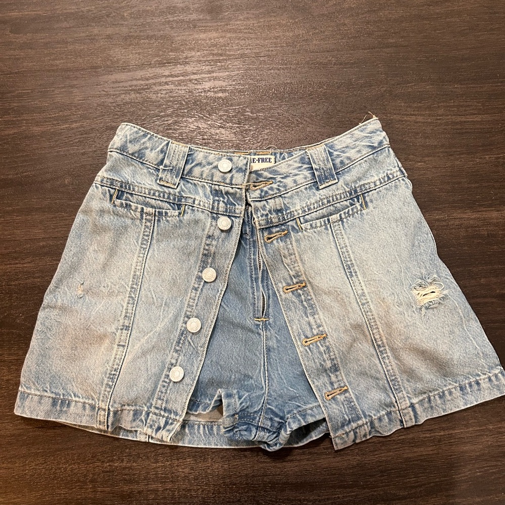 We the Free Denim Blue Skort